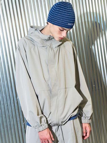 Heavy Nylon Hooded Windbreaker - EASY NO EASY - Modalova