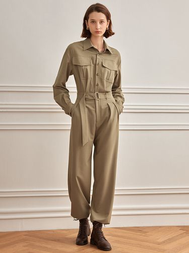 Vintage Cargo High Rise Jumpsuit - yyiam - Modalova