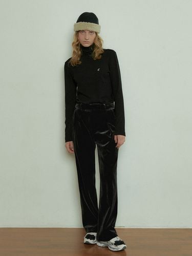 Velvet Low Wide Pants_Black - overdueflair - Modalova