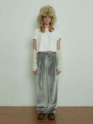 Velvet Low Wide Pants_Silver - overdueflair - Modalova