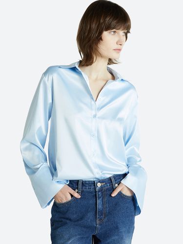 Over Cuff Silky Shirt (Sky Blue) - HAVELESS - Modalova