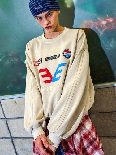 Racing Pigment Sweatshirt - Beige - EASY NO EASY - Modalova