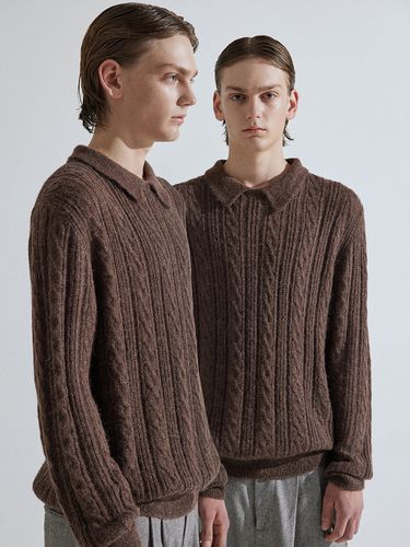 Alpaca-Blend Cable-Knit Polo Sweater _ - whatever we want - Modalova