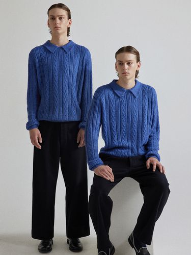 Alpaca-Blend Cable-Knit Polo Sweater _ - whatever we want - Modalova