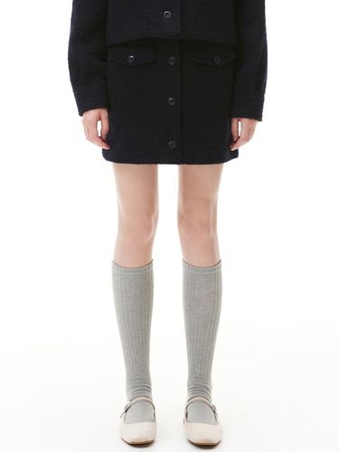 Boucle Wool Mini Skirt (Navy) - HAE BY HAEKIM - Modalova