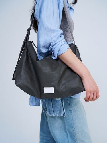 Leather Hobo Bag_Grey - FENNEC - Modalova