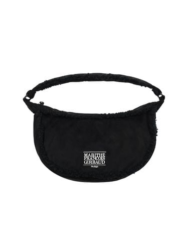 Classic Logo Suede Hobo Bag_Black - MARITHE MOUVEMENT - Modalova