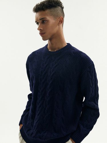 Oversized Cable-Knit Sweater _ Navy - TNGT - Modalova