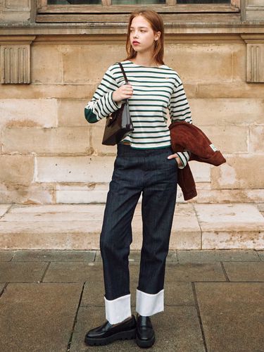 La Mariniere Stripe T-shirt - Green - LEMEME - Modalova