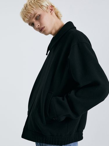 Black Overfit Wool Blouson Jacket - TNGT - Modalova