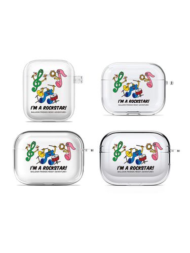 Rock Star AirPods Clear Hard Case - BALLOON FRIENDS MESSY ADVENTURE - Modalova