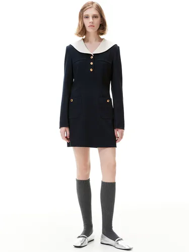 Sailor Collar Mini Dress (Navy) - HAE BY HAEKIM - Modalova