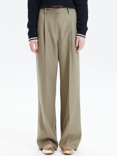 Side Line Tape Wide Pants (Beige) - HAE BY HAEKIM - Modalova