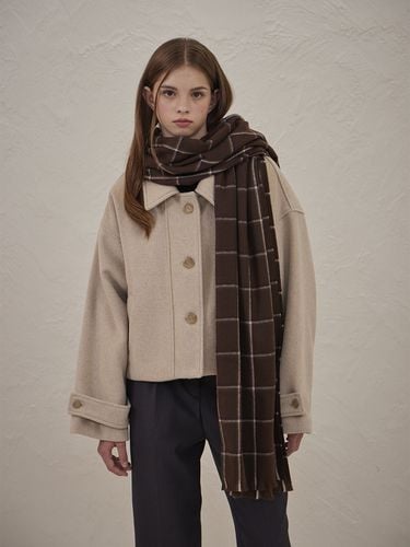 Classic Soft Check Knit Scarf _ - BELLOL - Modalova