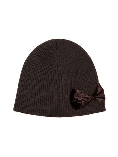 Ribbon Logo Knit Beanie_Brown - MARGESHERWOOD - Modalova