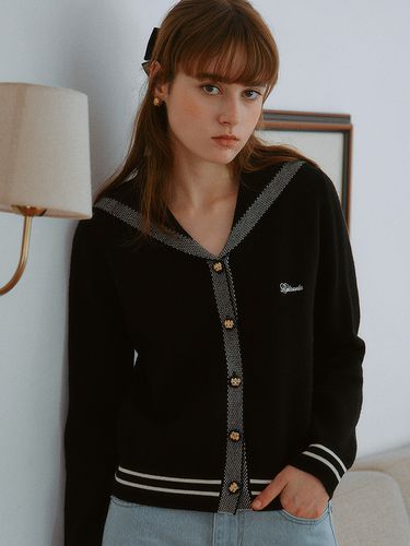 Sailor Collar Cardigan - Black - ROLAROLA - Modalova