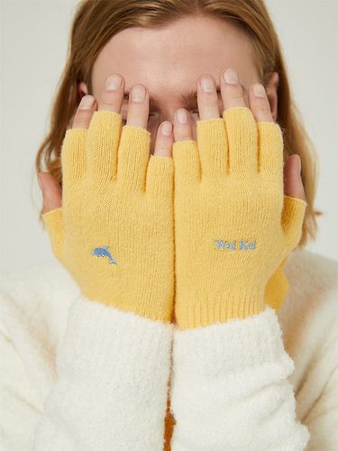 Embroidery Fingerless Wool Gloves _ 7 Colors - WAIKEI - Modalova