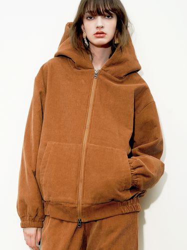 Cotton Corduroy Oversized Zip Up Hoodie () - UNTAGE - Modalova