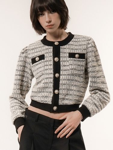 Cotton Blend Boucle Knit Cardigan - UNTAGE - Modalova