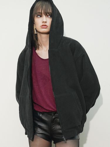 Cotton Corduroy Oversized Zip Up Hoodie () - UNTAGE - Modalova