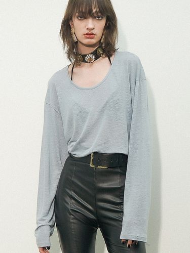 U-neck Linen Jersey Long Sleeve T-shirt () - UNTAGE - Modalova