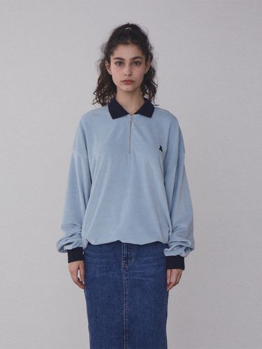 RR Velvet Half Zip T-shirt_Blue - Rest&Recreation - Modalova