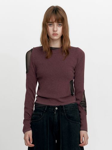 Slim Cut Out Knit , Purple - STUDIO TABLE - Modalova