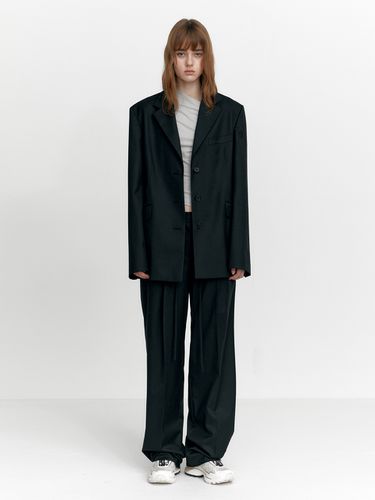 Wool String Slacks , Black - STUDIO TABLE - Modalova