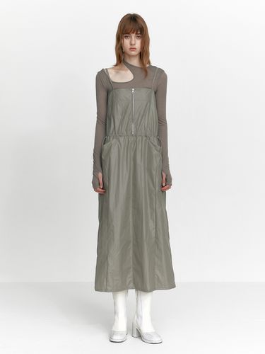 Front Zipper Dress , Khaki - STUDIO TABLE - Modalova