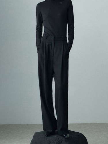 Warm Wide Pintuck Slacks_Black - RE RHEE - Modalova