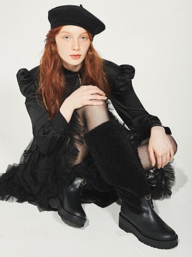 Benjamin Fur Platform Long Boots_Black - ATTITUDE;L - Modalova