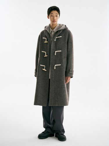 Wool Herringbone Hooded Duffle Coat_Brown - THE KNIT COMPANY - Modalova