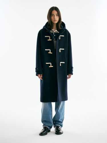 Wool Hooded Duffle Coat_Navy - THE KNIT COMPANY - Modalova