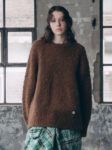 Alpaca Round Knit - Brown - asif_CALIE - Modalova