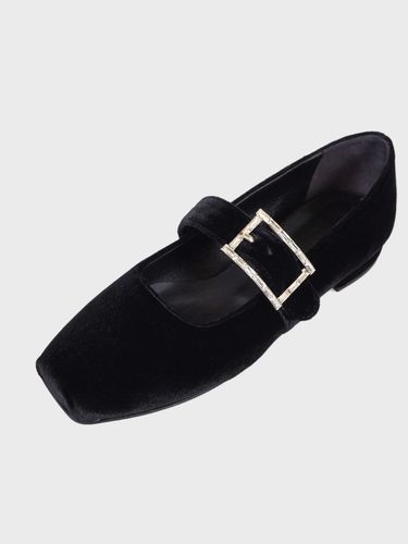 Yann Velvet Flat Shoes_Black - ATTITUDE;L - Modalova