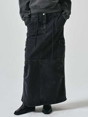 Denim Cargo Skirt_Grey - NOIRER for WOMEN - Modalova