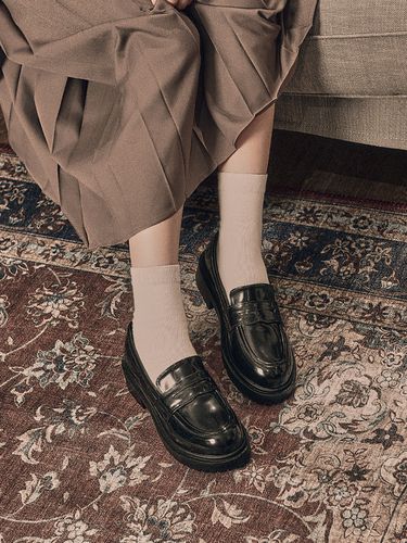 Round Toe Chunky Penny Loafer Mond_Black - CUSTOMADE WOMAN - Modalova