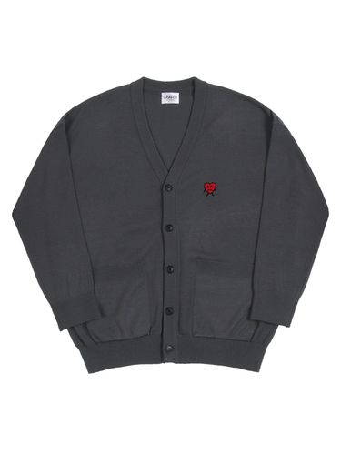 UNISEX] Drawing Heart Embroidery Knit Cardigan - GRAVER - Modalova