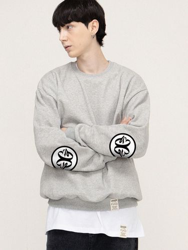 UNISEX] Elbow Deco Logo Sweatshirt_Gray - GRAVER - Modalova