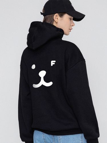 UNISEX] Puppy Face Back Smile Hoodie_Black - GRAVER - Modalova