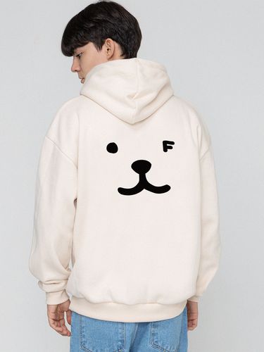 UNISEX] Puppy Face Back Smile Hoodie - GRAVER - Modalova