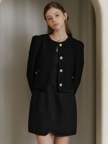 Seine Tweed Jacket_Black - FLOWOOM - Modalova