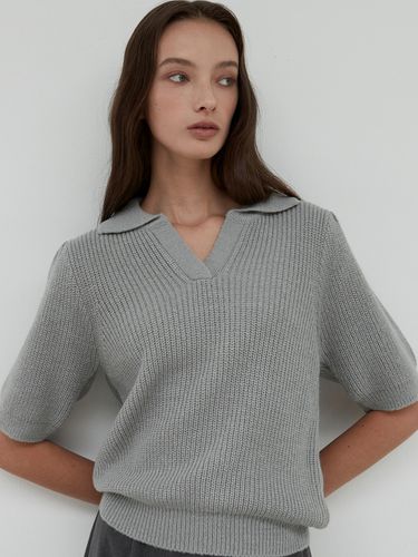 Wool Half-Sleeve Puff Collar Knit - OU1169 - ouie - Modalova