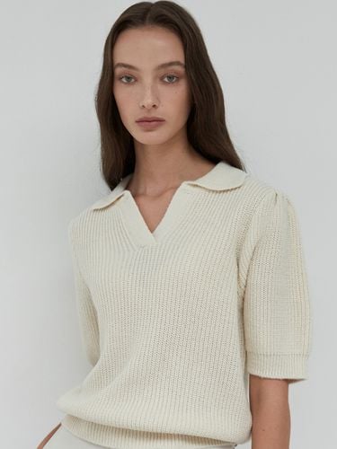 Wool Half-Sleeve Puff Collar Knit OU1170 - ouie - Modalova