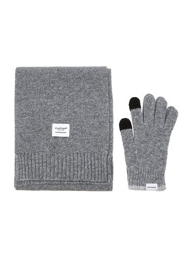 Melange Wool Cashmere Scarf Gloves Set_Gray - JILLSTUART - Modalova