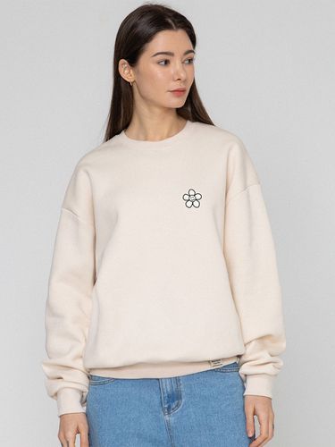 UNISEX] Line Flower Dot Logo Smile Sweatshirt - GRAVER - Modalova