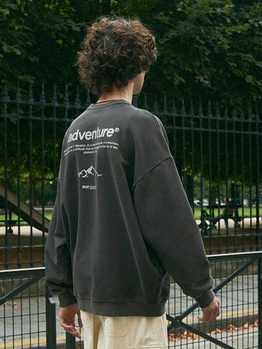 Adventure Font Pigment Sweatshirt (4 Color) - Fluke - Modalova