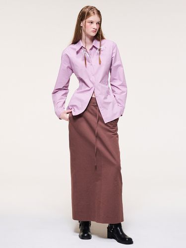 Belt Long Skirt, Brick Brown - ETMON - Modalova