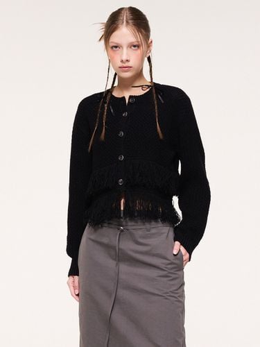 Layer Fringe Cable-Knit Cardigan - ETMON - Modalova