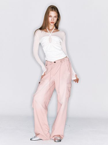 Washing Cargo Pants_Pink - ASURA - Modalova